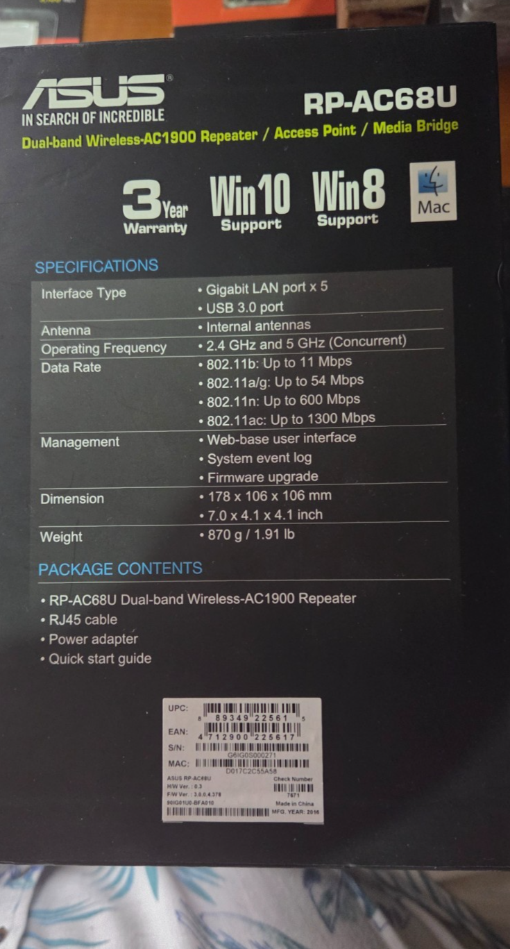 ASUS RP-AC68U dual-band AC1900 game repeater wifi wireless AP client - Image 3