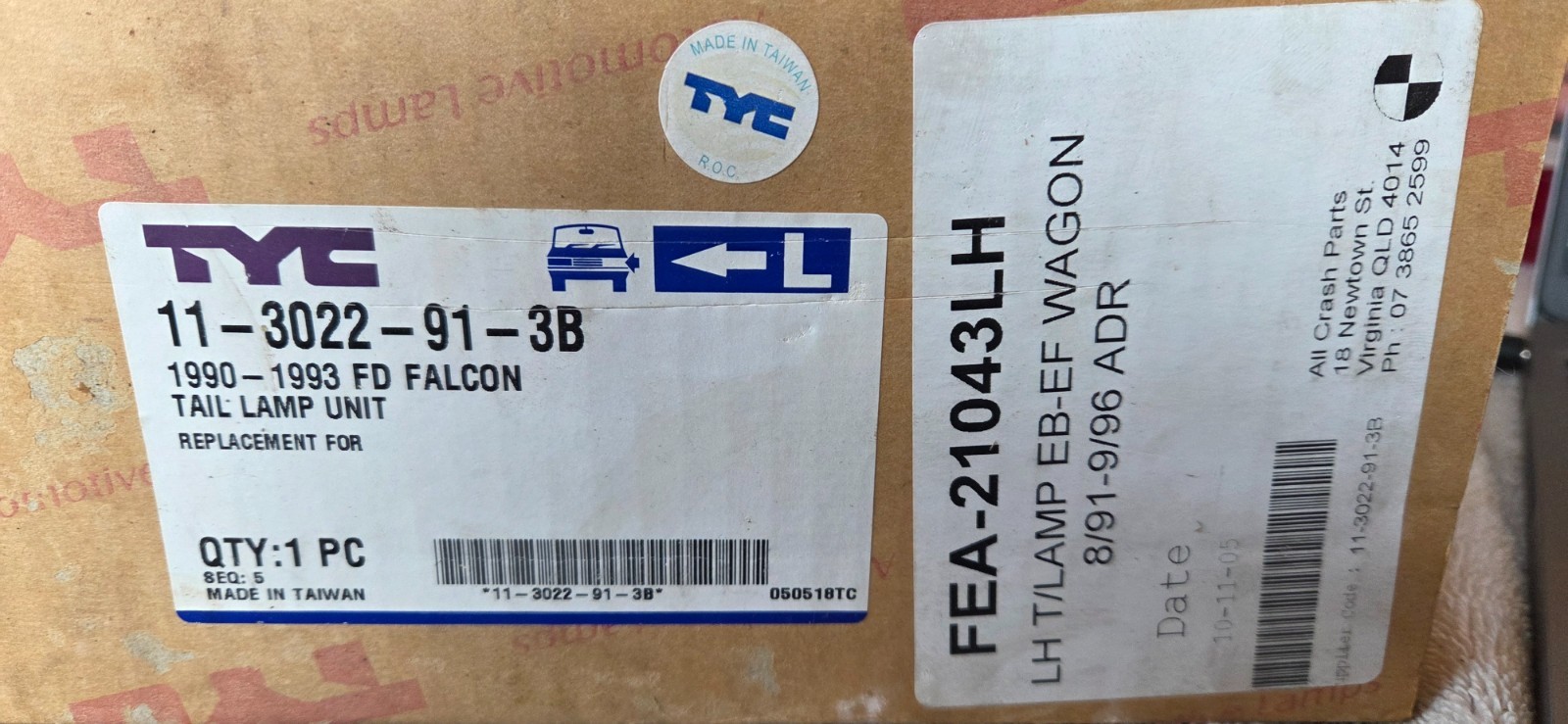 FORD EB to EF FALCON WAGON TAIL LAMP LHS NOS - Image 3