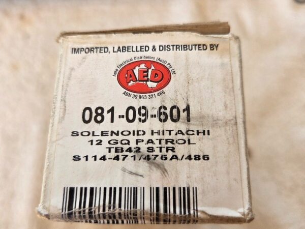 AED 081-09-601 Solenoid Hitachi 12 GQ Patrol TB42 STR S114-471/475A/486