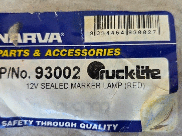 Narva 93002 12V RED MARKER LAMP NOS