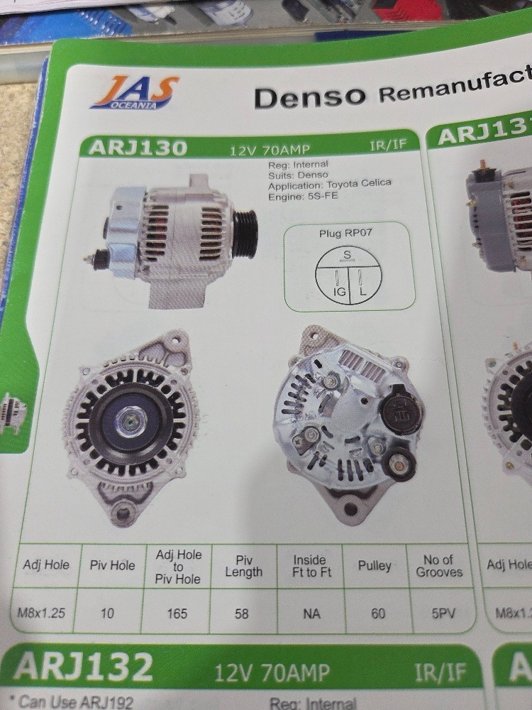 ARJ130 Reman 12V 70A Alternator Denso suit Toyota Celica RXA424 - Image 7