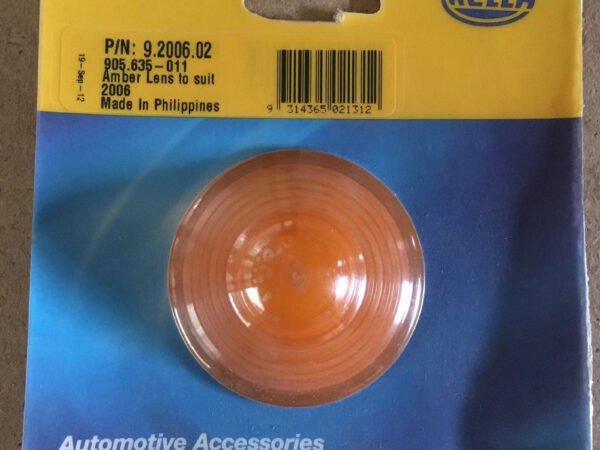 Hella 9.2006.02 LENS - Hella Vintage Part Amber Lens NOS