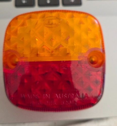 Hella Red/Amber Lens To Suit 2082 Light - Part No: 9.2082.01 No Divider NOS