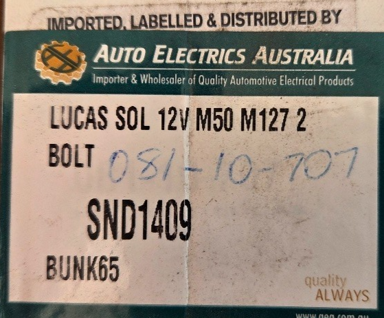 Lucas Solenoid 12v M50 M127 , 2 Bolt NOS - Image 3