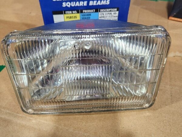 2x Motolite PSB52S 12V Small Square Sealed Beam 5"  127mm [2 Pin] NOS
