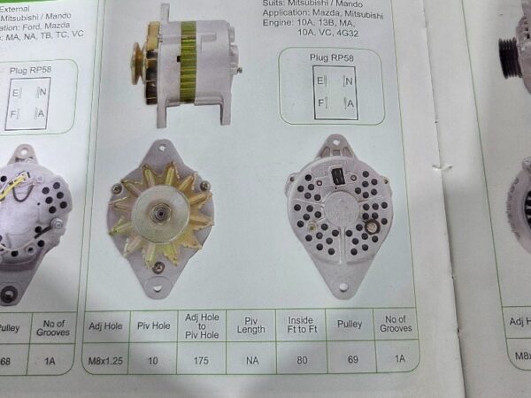 903-70866X Reman Alt 12V 50A Suit Mazda, Mitsubishi 10A, 13B, MA, VC, 4G32