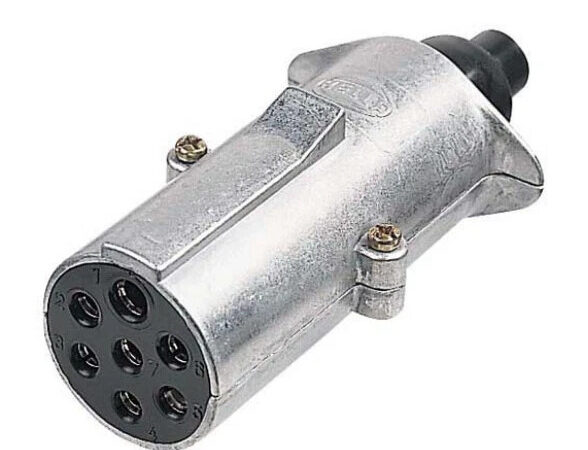Hella 4908 Heavy Duty Trailer Connectors 7 Pole DIN ISO Plug Metal x1