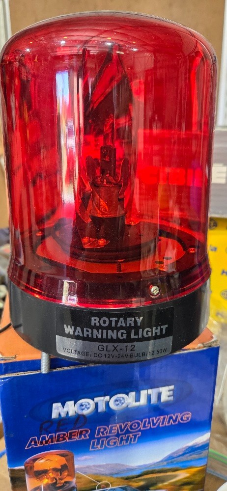 MotoLight Revolving Lamp 12V RED GLX-12 H1 included NOS