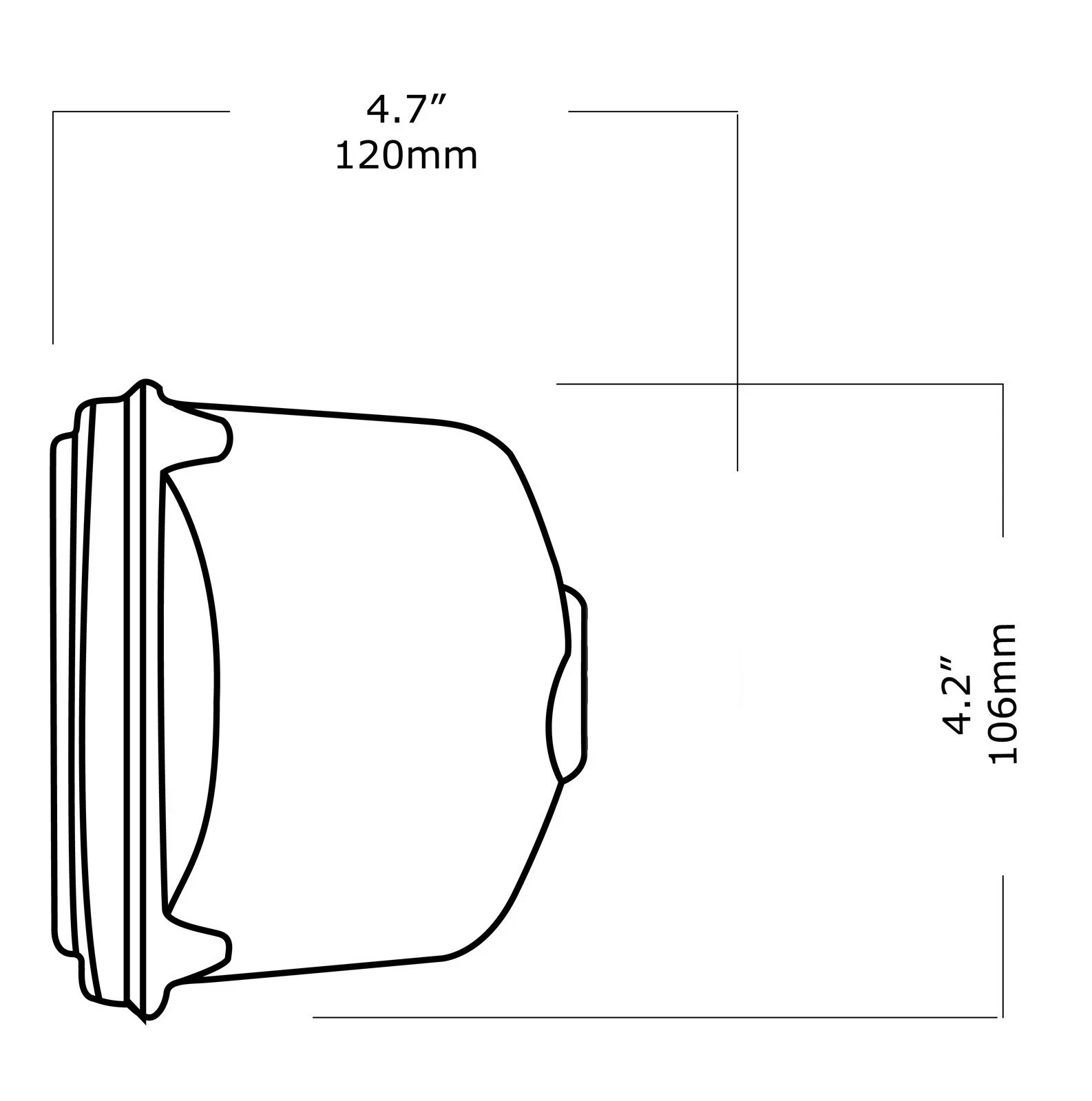 Semi Sealed Beam 100mm x 165mm Headlight High Beam Suit H1 Bulb #SSB4651 - Image 4