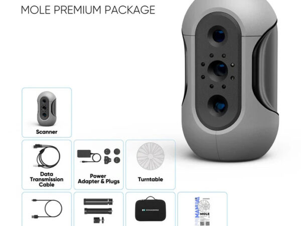 3DMakerpro Mole Handheld 3D Scanner 0.05mm Accuracy With Turntable, Color Kit▏