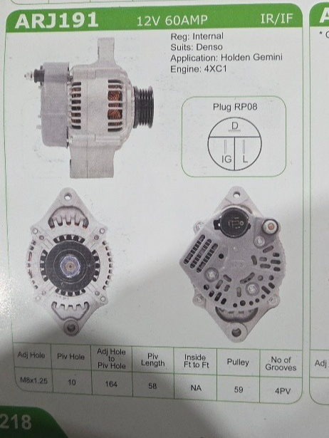 Alternator 12V 60A For Holden Gemini ENG 4XC1 03-72231 NOS - Image 8
