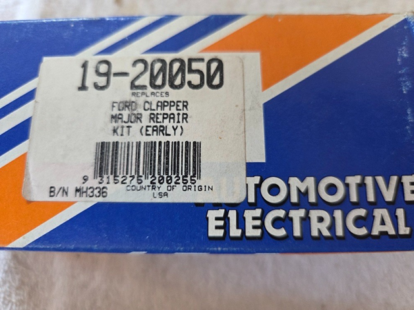 Ashdown 19-20050 Ford Clapper Major Repair Kit (Early) NOS