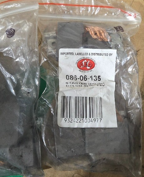 Delco Starter brushes x 4 , 42MT 24V , 086-06-135 , NOS - Image 3