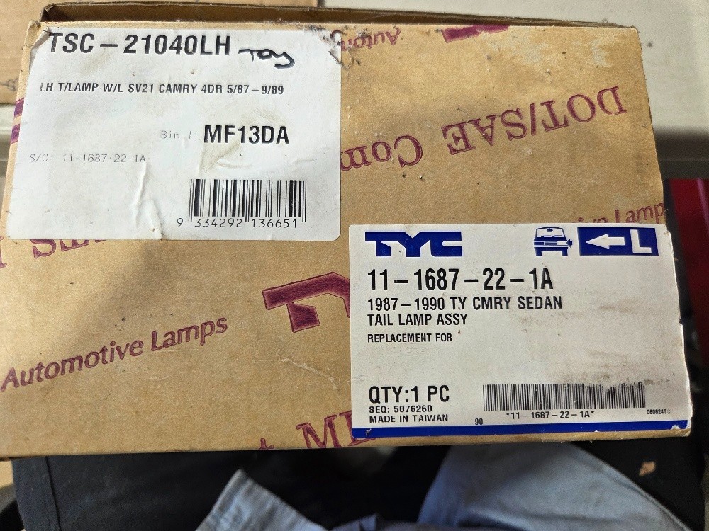 TSC-21040LH LH TAIL LAMP CAMRY SV21 SEDAN 5/87-9/89 - Image 4