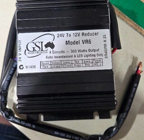 GSL Voltage Reducer 30A 4 Circuit 360W Total Output 24-12V Dc (VR6)
