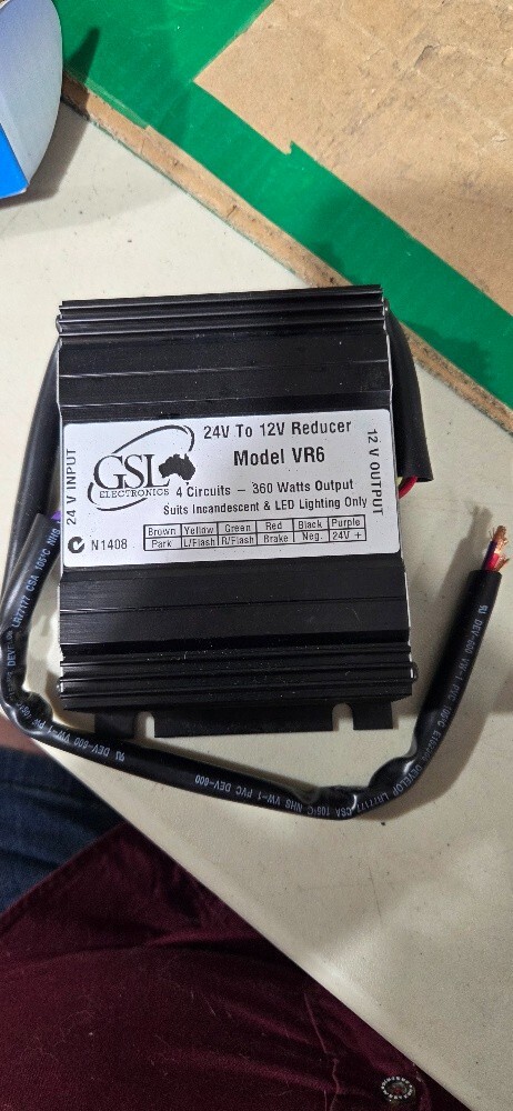 GSL Voltage Reducer 30A 4 Circuit 360W Total Output 24-12V Dc (VR6)