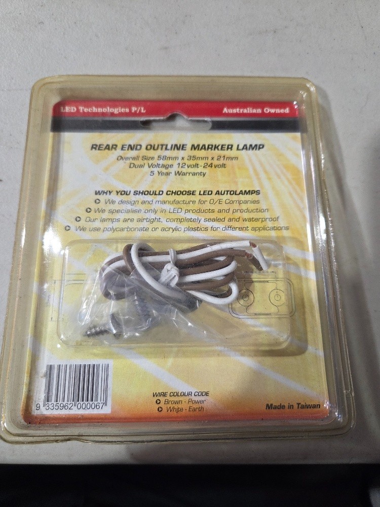 LED Autolamps Chrome Series Rear Marker with 30cm Cable Red 58x35x19mm 10-30V 35 - Image 3