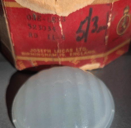 Lucas Original NEW White/pale mauve Frosted Glass Lens 523034, L1151 NOS