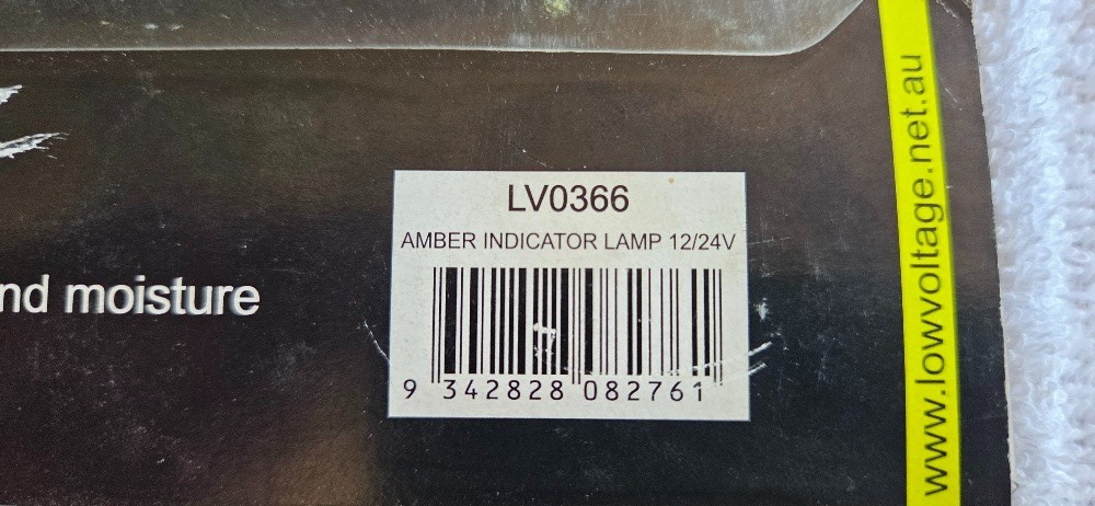 Slimline Led Amber Indicator lamp 12V/24V W/Chrome/ Part Number: LV0366 NOS - Image 3