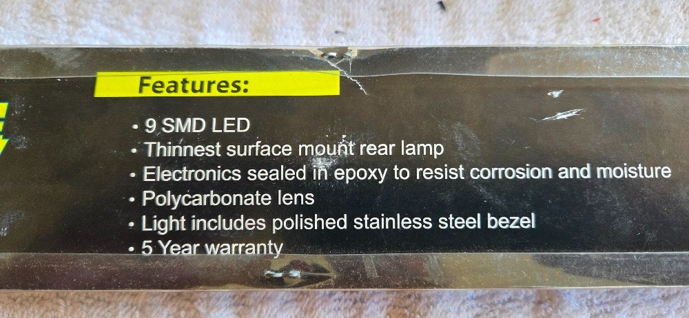 Slimline Led Amber Indicator lamp 12V/24V W/Chrome/ Part Number: LV0366 NOS - Image 4