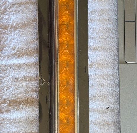 Slimline Led Amber Indicator lamp 12V/24V W/Chrome/ Part Number: LV0366 NOS