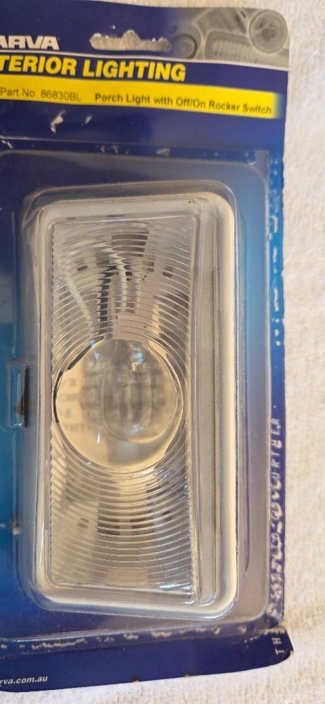 Narva Porch Light 12V With Switch White 86830BL NOS - Image 3