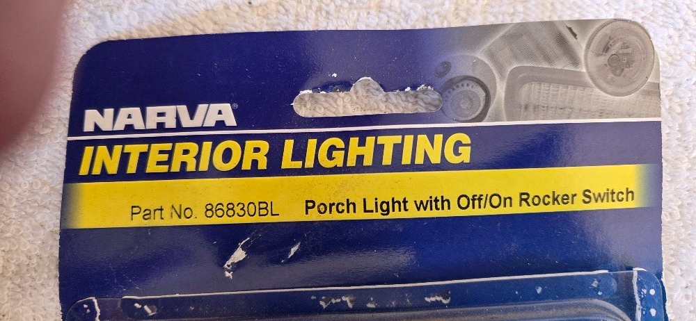 Narva Porch Light 12V With Switch White 86830BL NOS - Image 4