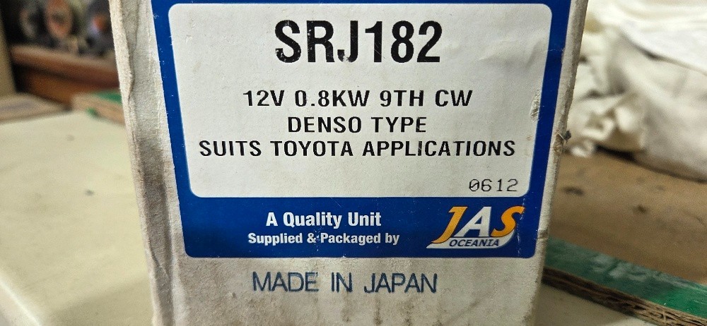 SRJ182 STARTER MOTOR 12V 9TH CW Denso type Toyota NOS - Image 6
