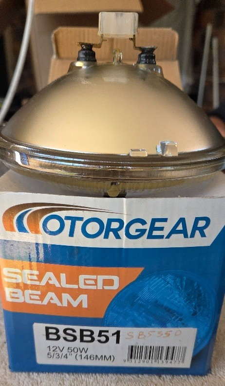 Headlight sealed Beam BSB51/50 12V 50W 5/3/4" 146mm NOS - Image 4