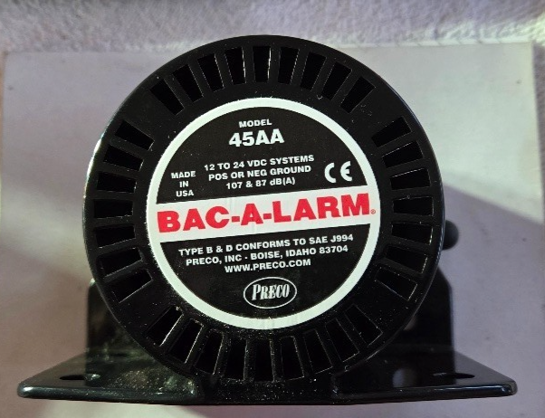 Preco 45AA BAC-A-LARM Back Up Alarm Beep Tone 107 & 87 dB NOS