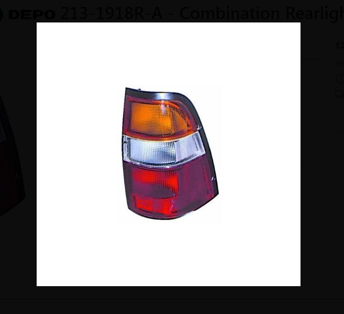 Tail Lamp RH fits 7/88-2/97 Holden Rodeo TF